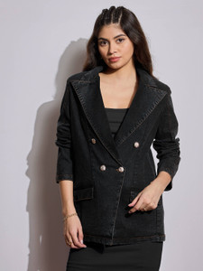 SASSAFRAS Solid Double Breasted Casual Women Blazer