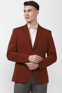 PETER ENGLAND Solid Single Breasted Formal Men Blazer