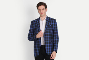 FIVEFEB Checkered Single Breasted Formal Men Blazer