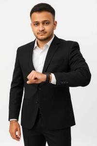 Fashyy Solid Single Breasted Festive & Wedding Men Blazer