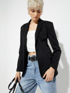 MAX Solid Single Breasted Casual Women Blazer
