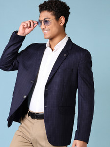 V-MART Checkered Single Breasted Casual, Festive, Formal, Party, Wedding Men Blazer