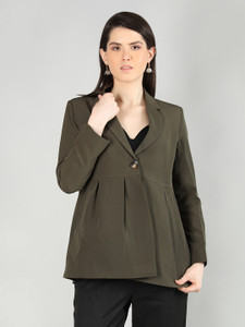 CHKOKKO Solid Single Breasted Formal Women Blazer