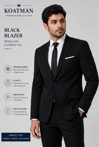 KOAT MAN Solid Black Blazer - Image 4