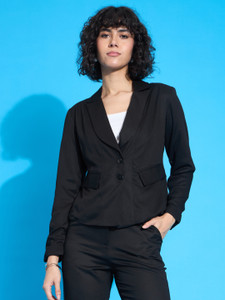 SASSAFRAS worklyf Solid Single Breasted Casual Women Blazer