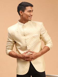 VASTRAMAY Checkered Single Breasted Festive Men Blazer
