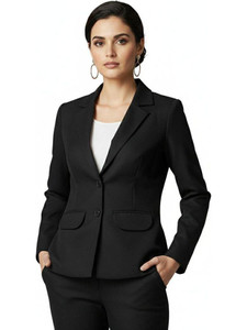 TrendArc Solid Single Breasted Formal Women Blazer