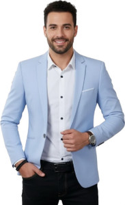 Darbar In Solid Single Breasted Casual, Formal, Festive & Wedding, Party Men Blazer