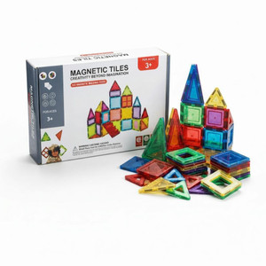 RAD CARTEL 26-Piece Fun STEM Magnetic Tiles Building Blocks, Educational Toy for Kids (3+)