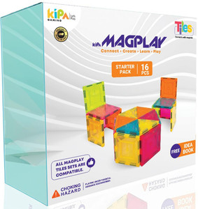 KIPA GAMING GEL TILES Magplay Classic Solid Color 16 Pcs Magnetic Tiles Starter Pack