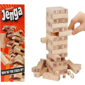 Joy Baby Toys Gaming Classic Jenga, Hardwood Blocks, Stacking Tower Game For Kids Ages 6