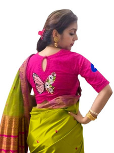 PRIYOM HANDICRAFT Boat Neck Women Blouse