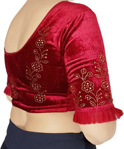 PU Fashion Round Neck Women Blouse