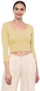 PU Fashion Round Neck Women Blouse