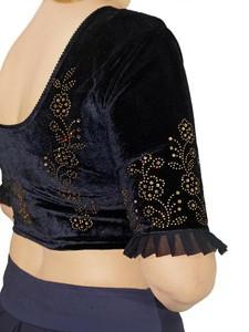 PU Fashion Round Neck Women Blouse