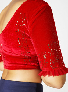 PU Fashion U-Neck Women Blouse