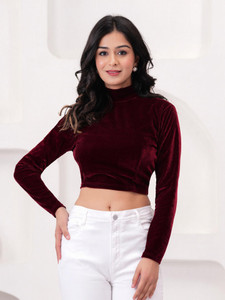 WOOFIN Band collar Women Blouse