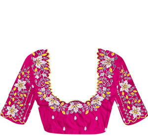 OMINI FASHION Art Silk Embroidered Blouse Material