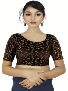 PU Fashion Round Neck Women Blouse