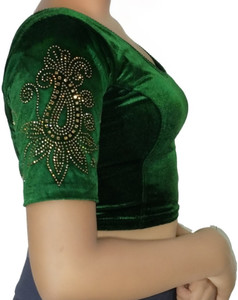 PU Fashion Round Neck Women Blouse