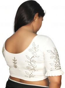 PU Fashion Round Neck Women Blouse