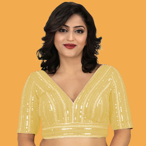 PU Fashion V-Neck Women Blouse