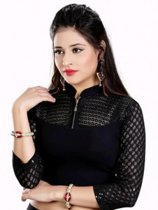 chandan Tax fab Band collar Women Blouse