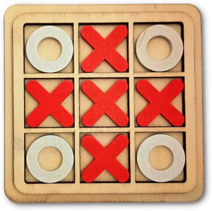 Gift Collection Wooden Tic Tac Toe Mind Challenging Zero & Cross Board Game For Kids & Adults Strategy & War Board Game