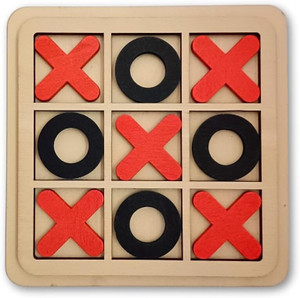 Gift Collection Wooden Tic Tac Toe Mind Challenging Cross & Zero Board Game For Kids & Adults Strategy & War Board Game