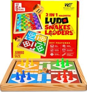 WonderEight 2 in 1 Magnetic ludo & snakes and ladders Board Game ...