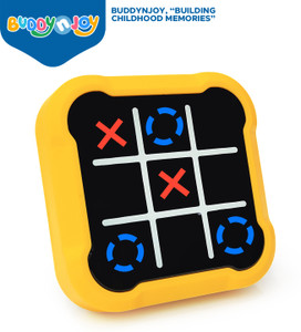 Buddynjoy Fun Tic Tac Toe 3in1 Electronic Handheld Puzzle Game Cross and Zero Memory Flash Board Game Accessories