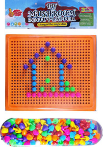 K A Enterprises Mushroom Nails Building Blocks Toy Puzzle with Board for Kids Board Game Accessories