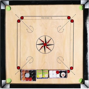 wWAR Full Size 32x32 Inches Premium Product with 2 Set Coins, Strikers and Powder 81 cm Carrom Board
