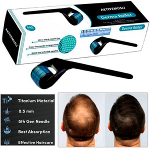 Aktivemusli Derma Roller 0.5mm | For Hair Regrowth, Face Acne Scars & Skin Ageing