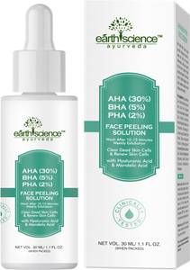 Earth Science Ayurveda AHA BHA PHA Face Peeling Solution with Hyaluronic Acid & Mandelic Acid