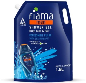FIAMA Men Body Wash Shower Gel Refreshing Pulse Value Pouch, For Moisturized Skin