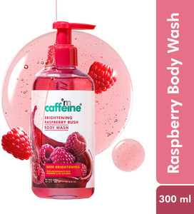 mCaffeine Brightening Raspberry Rush Body Wash, Brighter Skin with Fruity Raspberry Aroma