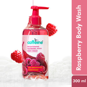 एमकैफीन Brightening Raspberry Rush Body Wash, Brighter Skin with Fruity Raspberry Aroma