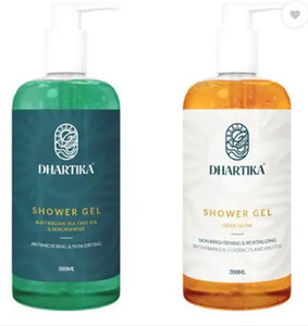 Dhartika Tea Tree Niacinamide & Gold Glow Glycerin Shower Gel | Combo Pack