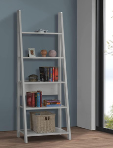 sbf furniture Plank Reno Engineered Wood Ladder Book Shelf and Display Unit Engineered Wood Open Book Shelf