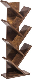 YESMOM 7 Tier Tree Style Wooden Book Rack Engineered Wood Open Book Shelf