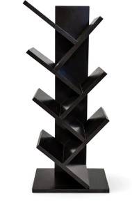 YESMOM 7-Tier Tree Shaped Wooden Book Rack Space Saving Corner Shelf for Home Engineered Wood Open Book Shelf