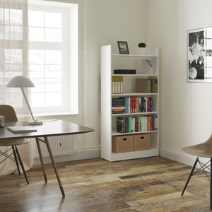 Anikaa Enterprises Annie Engineered Wood Bookshelf/ Book Cabinet/ Book Rack, 6 Shelves (White) Engineered Wood Open Book Shelf