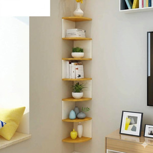 Mark Wood Wall Mount Corner Mdf 5 Tier Engineered Wood Open Book Shelf