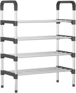 KriShyam 4-Tier Books Multipurpose Storage Rack – Metal Pipe Shelf Organizer Metal Open Book Shelf