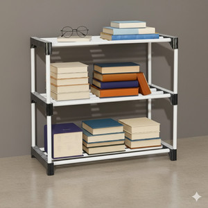 thos Storage Rack 3 ROW Metal Open Book Shelf