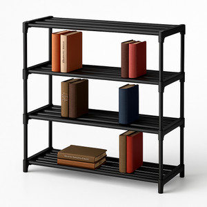 Zyra 4 Tier Book Self Portable Book Shelf, Kids Books Racks for Home Plastic Open Book Shelf