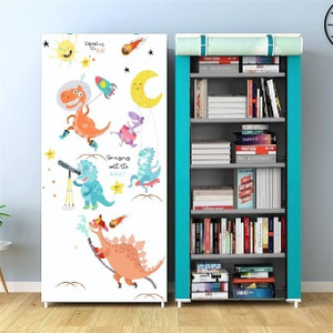 thos 6L Book Shelf Dinasour Print Metal Open Book Shelf