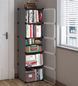 Sasimo Plastic Metal 5 Shelf Book Organiser Metal Open Book Shelf