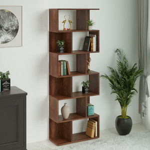 BLUEWUD Crosbon Wall Standing Storage Book Shelve for Home Engineered Wood Open Book Shelf